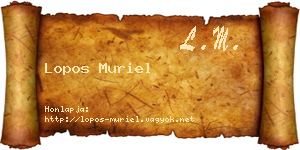 Lopos Muriel névjegykártya